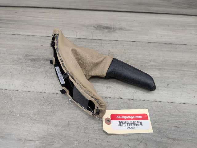 06-13 OEM BMW E90 E92 E93 335 Boot Hand Brake Handle Perforated Leather Black