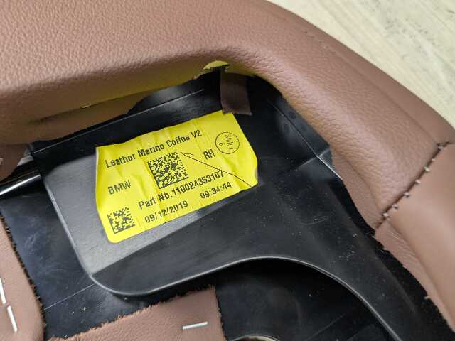 19-23 OEM BMW G05 X5 REAR Right Passenger Seat Bolster SRS Airbag Air Bag COFFEE