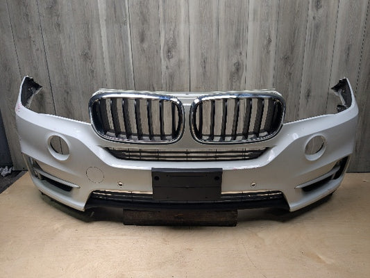 NOTE* 14-18 OEM BMW F15 X5 Front Bumper Cover w/ Upper Lower Grilles White 300
