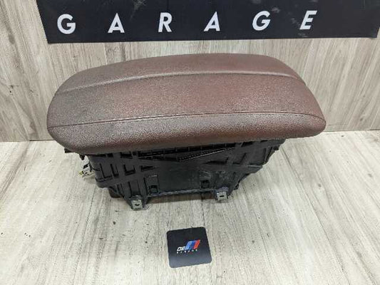 14-19 OEM BMW F15 F16 X5 X6 Front Center Console Arm Rest Leather TERRA