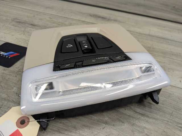 14-19 OEM BMW F15 F16 X5 X6 Headliner Roof Console Dome Light SOS Switch Beige