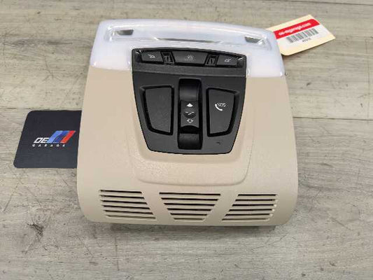 14-19 OEM BMW F15 F16 X5 X6 Headliner Roof Console Dome Light SOS Switch Beige