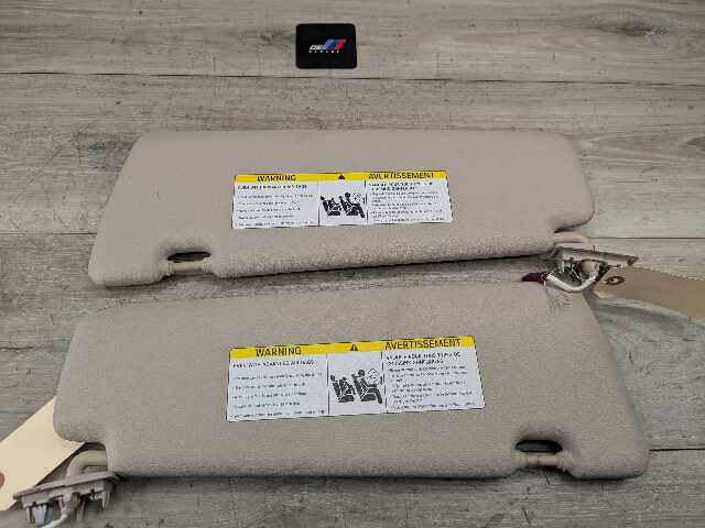 14-18 OEM BMW F15 F85 X5 BEIGE Left Right Interior Sun Visor Leather SET
