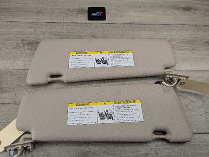 14-18 OEM BMW F15 F85 X5 BEIGE Left Right Interior Sun Visor Leather SET