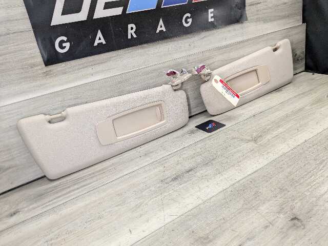 14-18 OEM BMW F15 F85 X5 BEIGE Left Right Interior Sun Visor Leather SET
