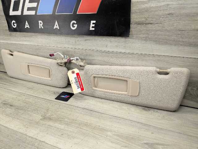 14-18 OEM BMW F15 F85 X5 BEIGE Left Right Interior Sun Visor Leather SET