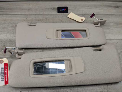 14-18 OEM BMW F15 F85 X5 BEIGE Left Right Interior Sun Visor Leather SET