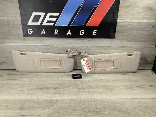 14-18 OEM BMW F15 F85 X5 BEIGE Left Right Interior Sun Visor Leather SET