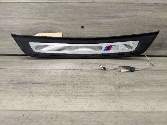 17-20 OEM BMW G30 Rear Left Driver Illuminated Door Sill Plate Molding M Trim