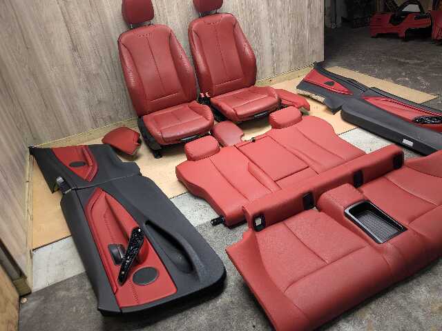 OEM BMW F32 428 430 435 440 Front Rear Left Right Seats Door Panels COMPLETE Red