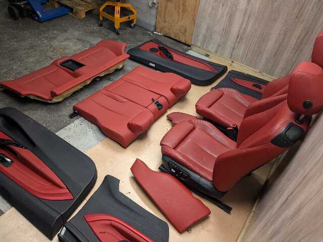 OEM BMW F32 428 430 435 440 Front Rear Left Right Seats Door Panels COMPLETE Red