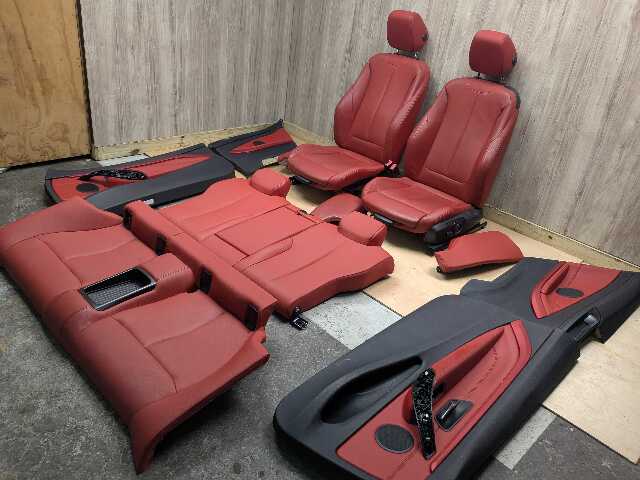OEM BMW F32 428 430 435 440 Front Rear Left Right Seats Door Panels COMPLETE Red