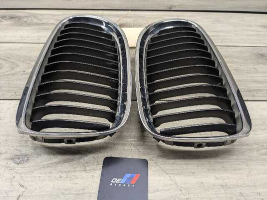 09-11 OEM BMW E90 E91 M3 Left Right Front Bumper Upper Kidney Grilles CHROME