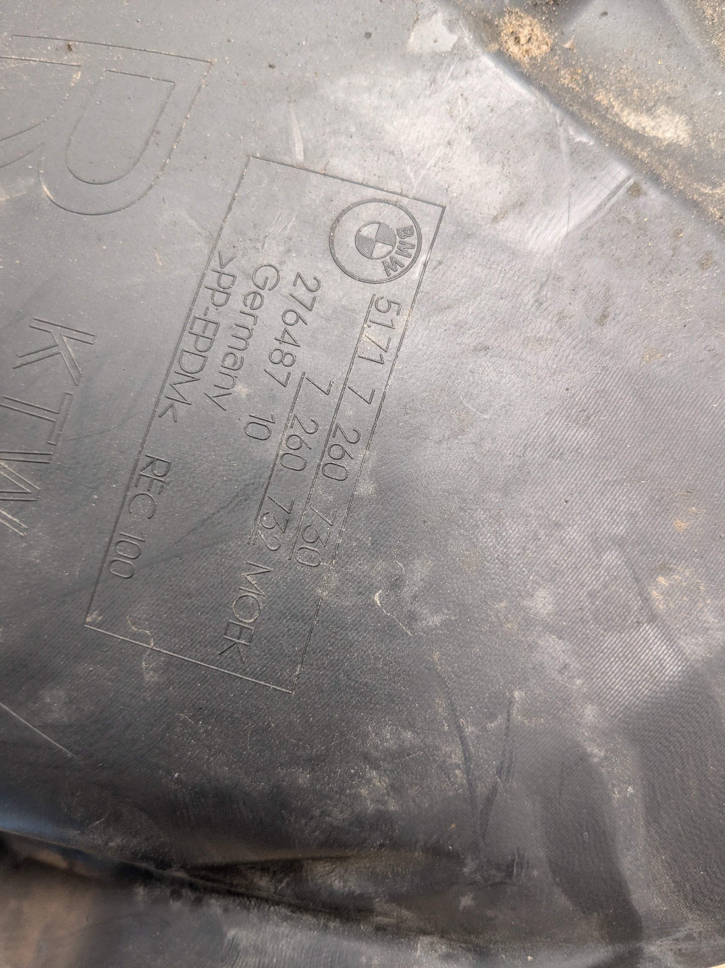 OEM BMW F32 F33 F36 Right Passenger Fender Liner Wheel Splash Shield Frontward