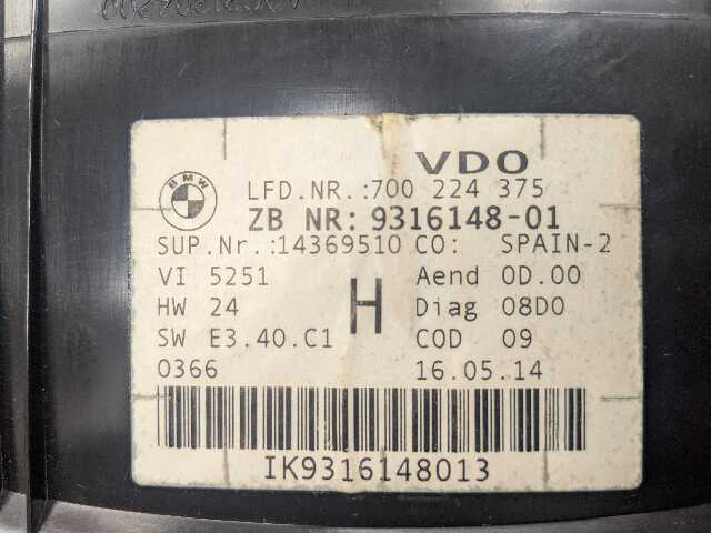 07-13 OEM BMW E90 E92 E93 328 335 Speedometer Instrument Cluster Siemens VDO