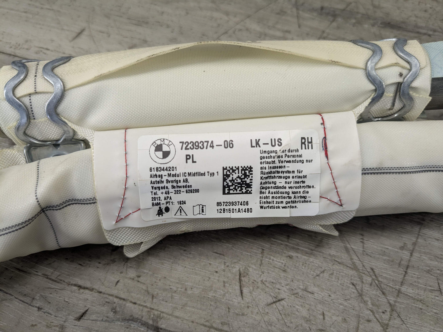 OEM BMW F30 F36 F80 M3 335 435 Right Passenger Roof Head Curtain Air Bag Airbag