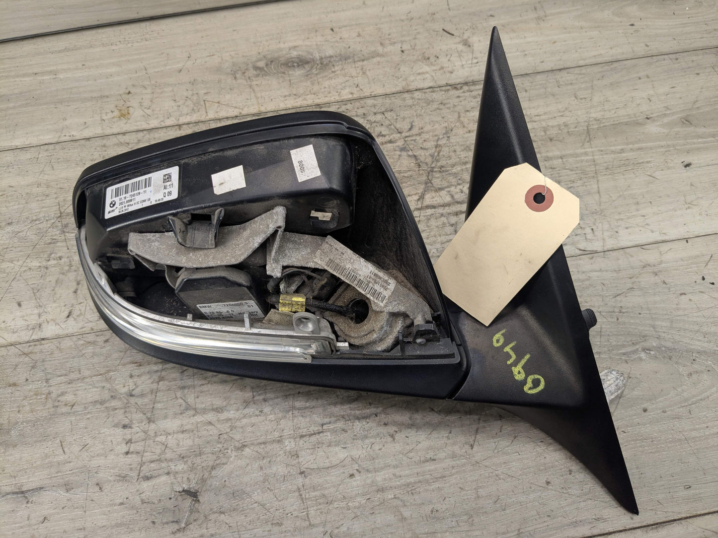 12-15 OEM BMW F30 F31 328 335 Right Passenger Side Mirror Heated Auto Dip Gray