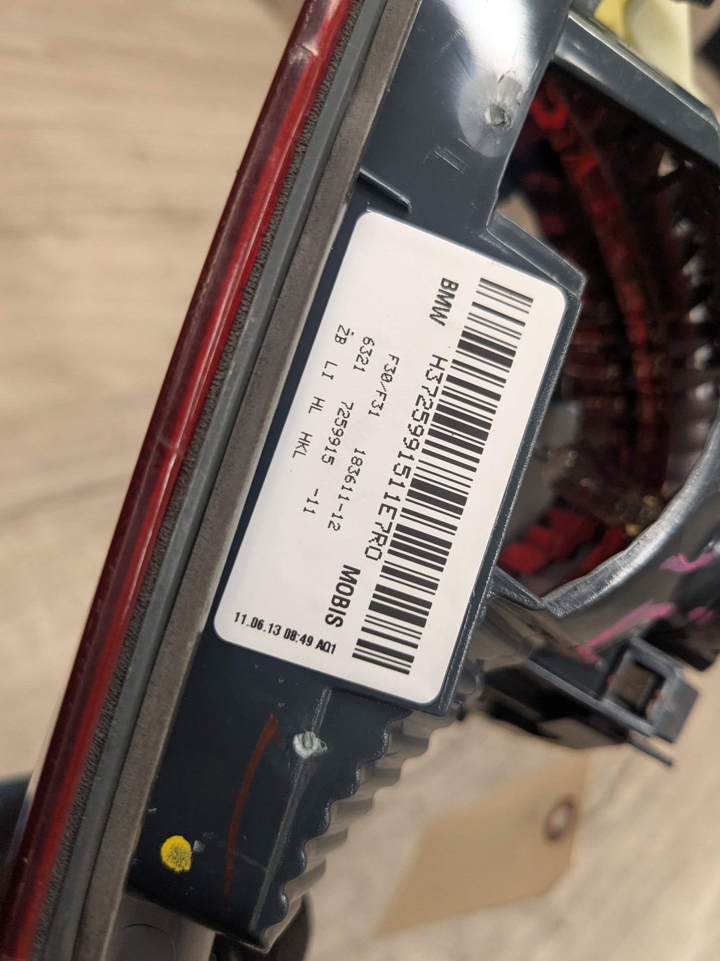 12-15 OEM BMW F30 F80 328 335 M3 Rear Left Driver Side Inner Tail Light Lamp
