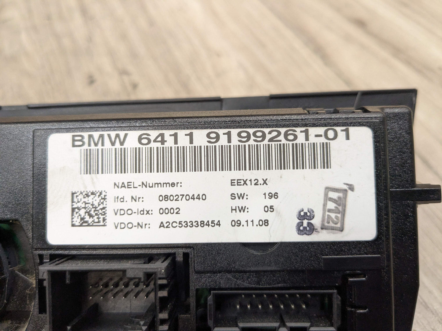 07-13 OEM BMW E92 E93 328 335 AC Heater Climate Control Switch Panel Black