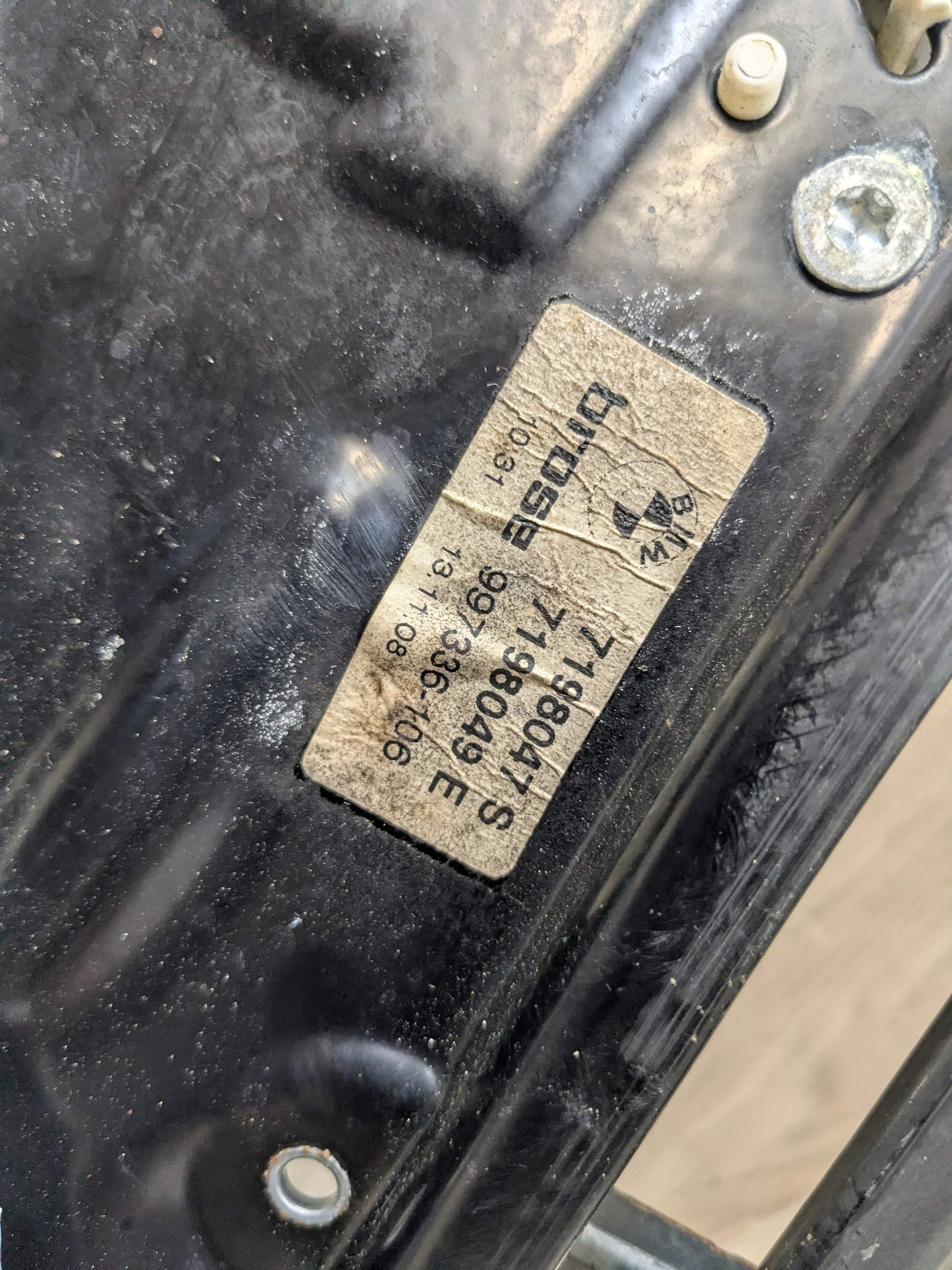 07-13 OEM BMW E93 328 335 M3 Rear Left Driver Side Window Lift Regulator