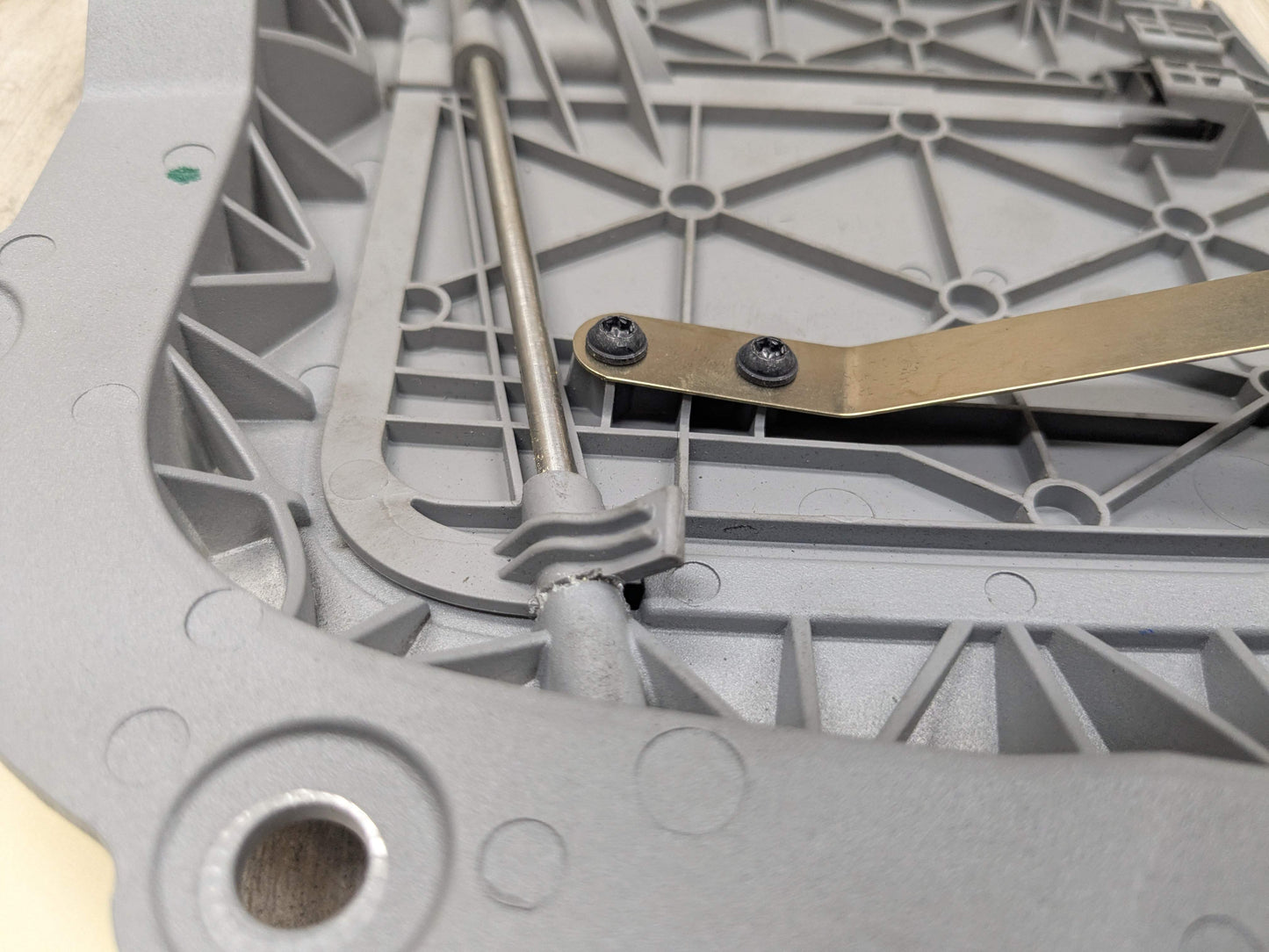 OEM BMW E93 328 335 M3 Right Passenger Convertible Folding Top Hinge Flap Gray