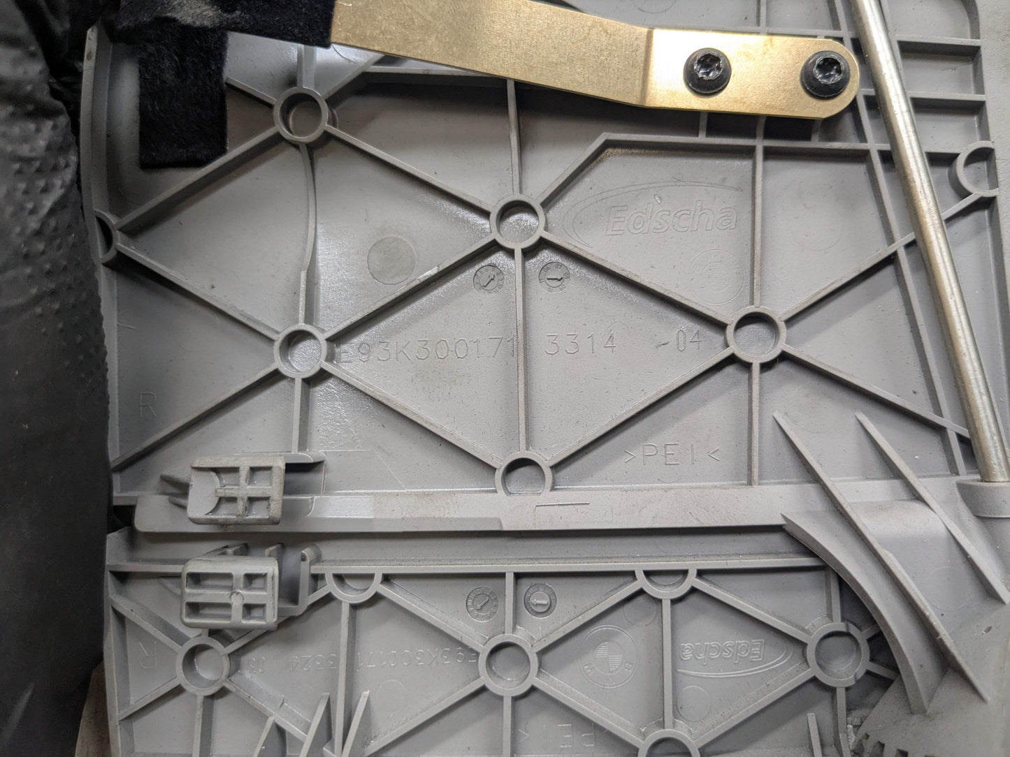 OEM BMW E93 328 335 M3 Right Passenger Convertible Folding Top Hinge Flap Gray