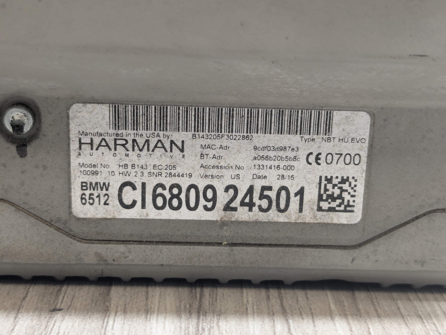 OEM BMW F30 F32 F36 F80 M4 HARMAN Navigation NBT EVO HU Radio Audio Headunit 2.3