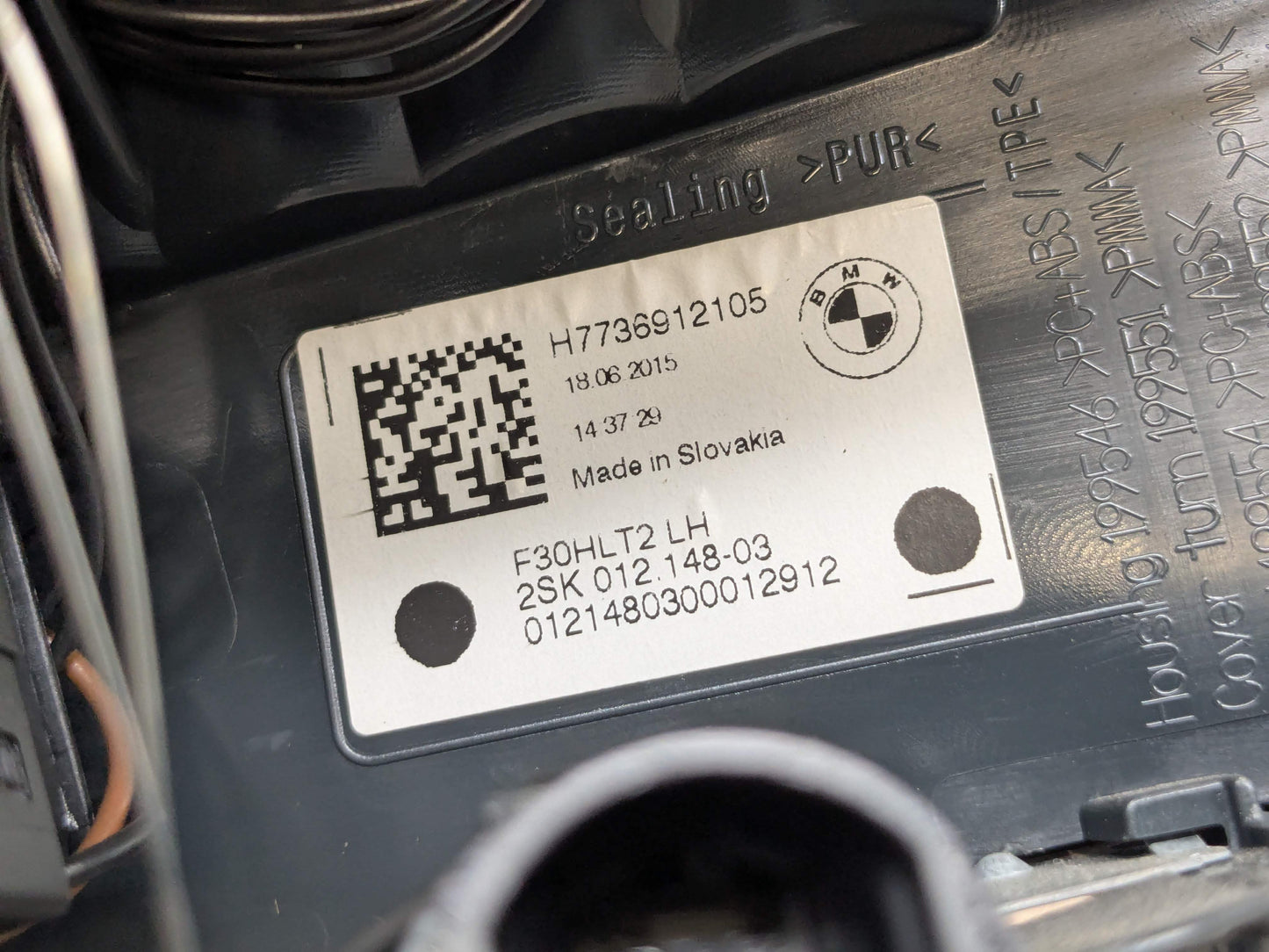 16-18 OEM BMW F30 F80 M3 LCI Rear Left Driver LED Inner Trunk Stop Tail Light