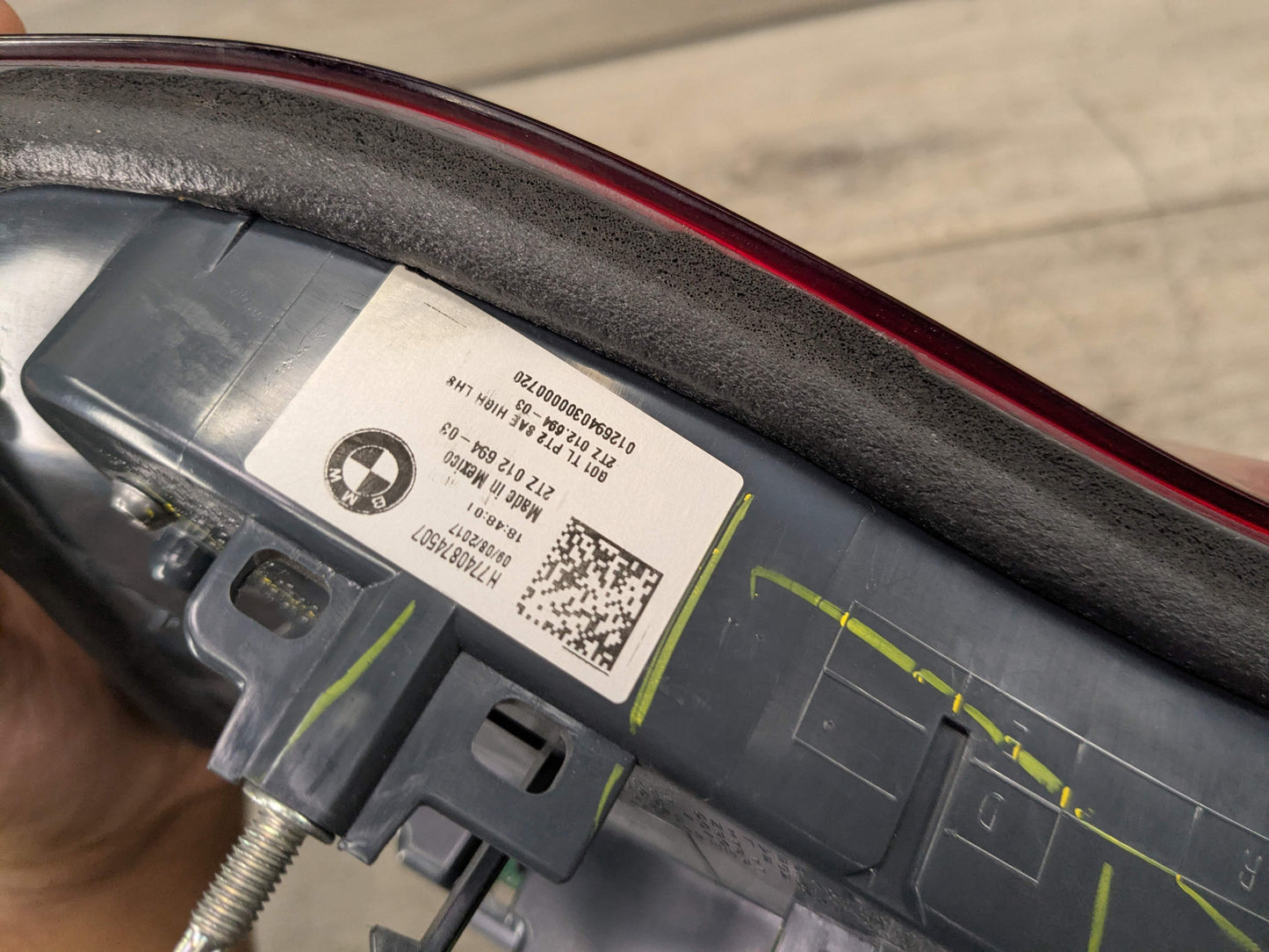 18-21 OEM BMW F97 G01 X3 X3M Rear Left Driver Side Inner LED Tail Light Lamp