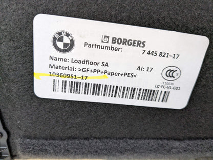 OEM BMW F97 G01 X3 X3M Trunk Floor Mat Carpet Cargo Spare Tire Storage Cover