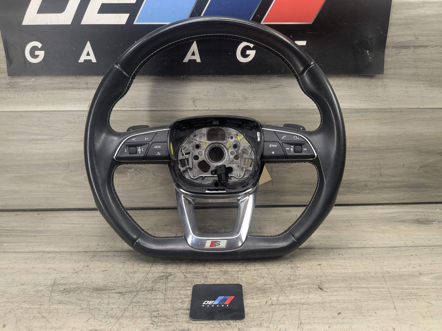 18-20 OEM AUDI Q5 SQ5 SPORT Leather Steering Wheel w/ Switches & Shifters