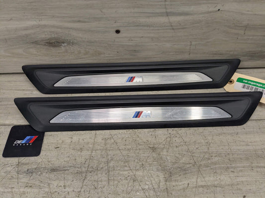 OEM BMW F30 F36 335 440 Front Door Sill Cover Trim Entrance Sill Kick Plates SET