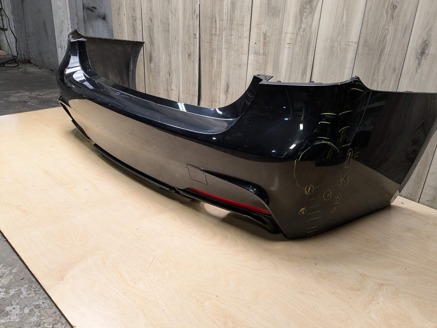 *12-18 OEM BMW F30 335i REAR Bumper Dual Exhaust Cover Trim M-SPORT Black 475