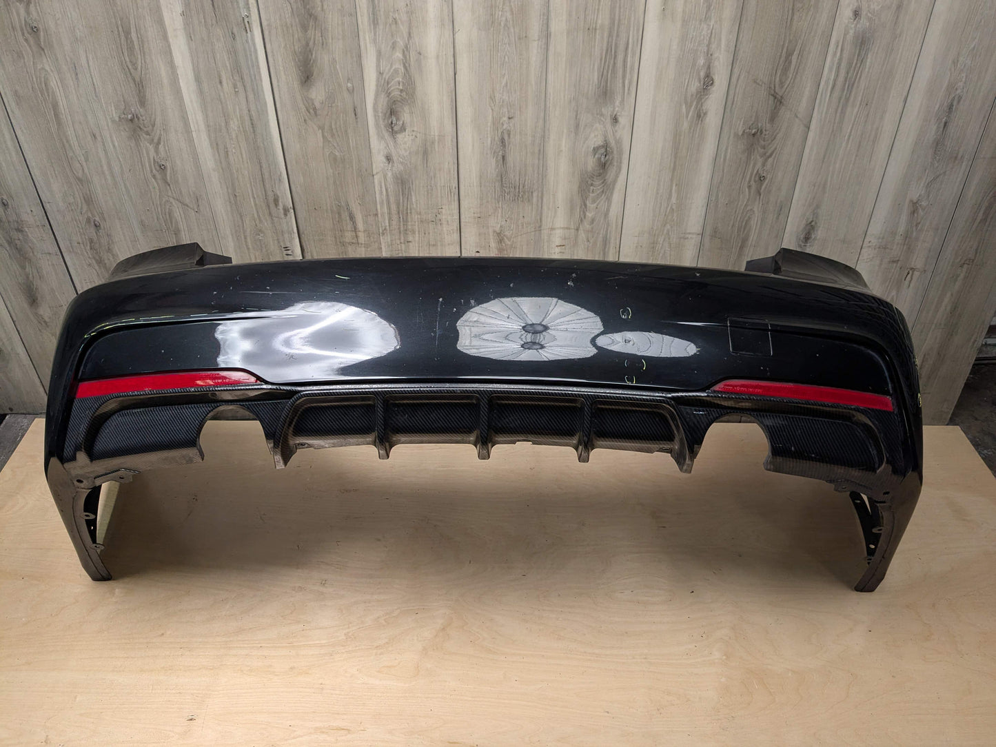 *12-18 OEM BMW F30 335i REAR Bumper Dual Exhaust Cover Trim M-SPORT Black 475