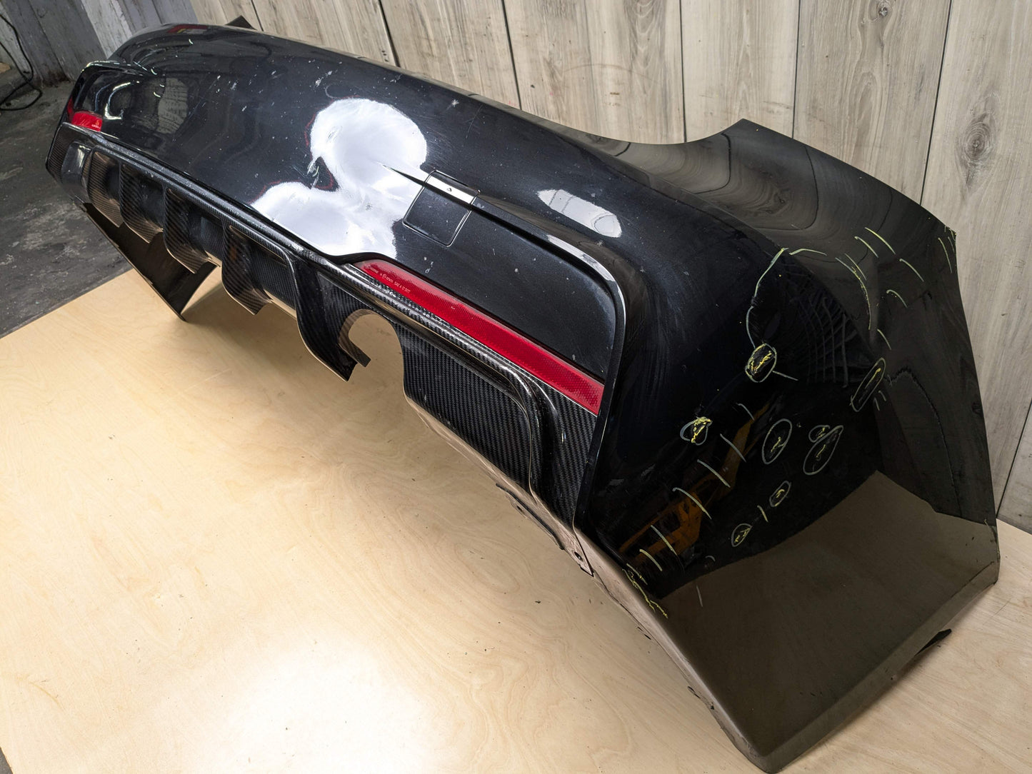 *12-18 OEM BMW F30 335i REAR Bumper Dual Exhaust Cover Trim M-SPORT Black 475