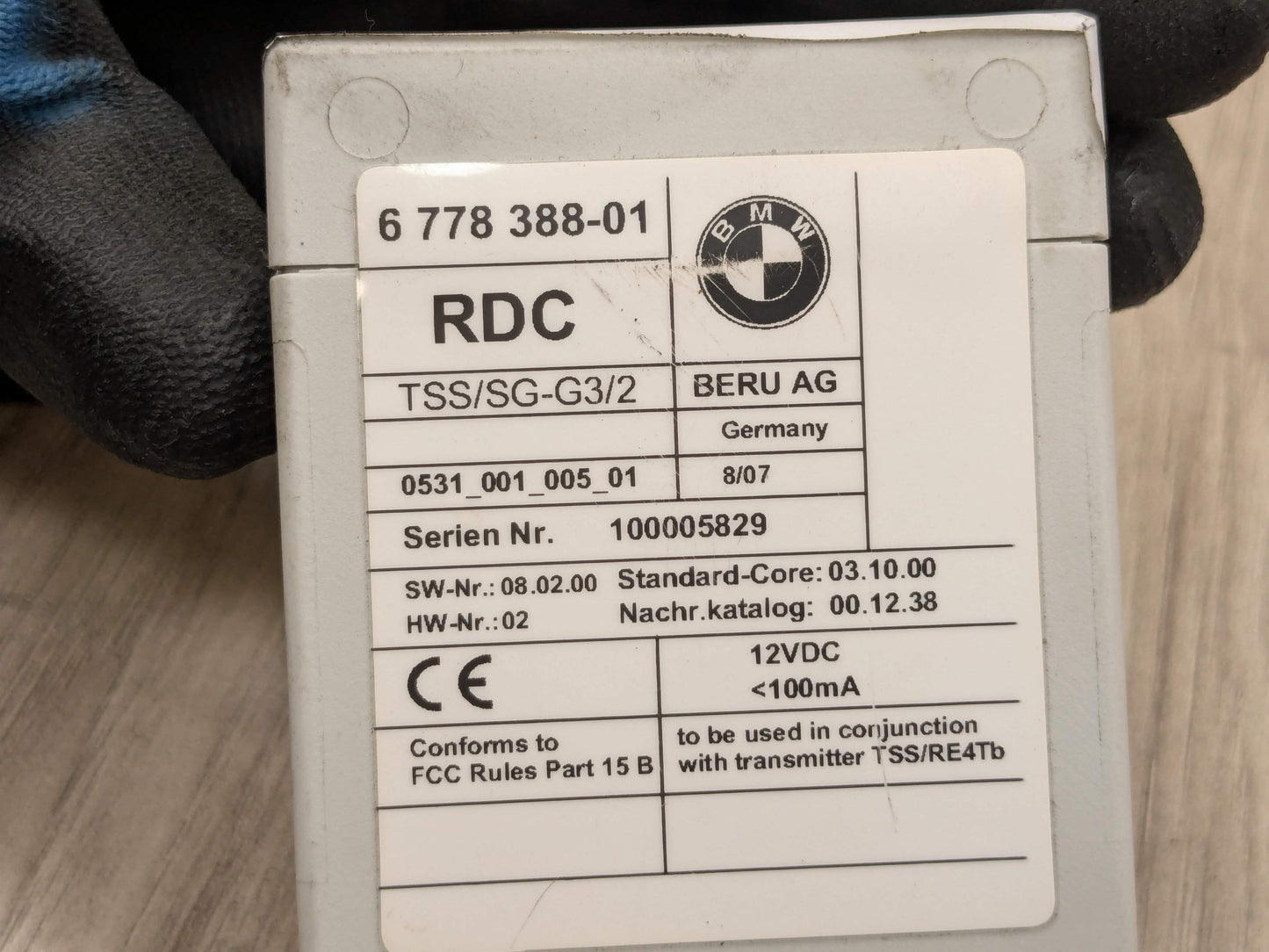 07-10 OEM BMW E93 328 335 Tire Pressure Control Module Unit TPMS RDC