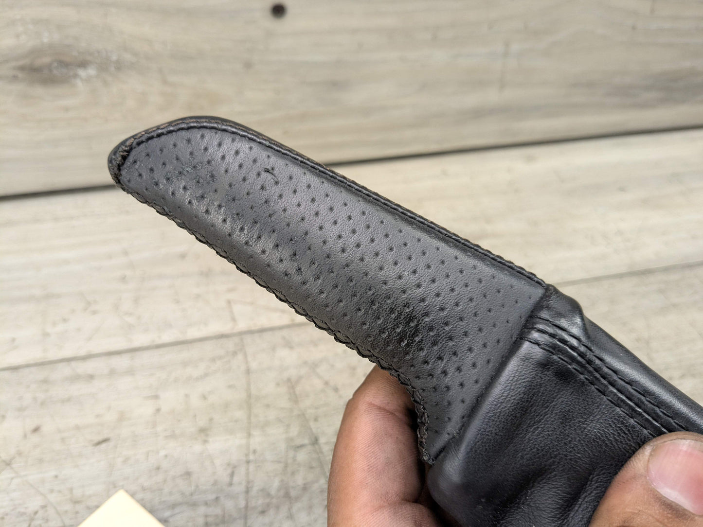 08-13 OEM BMW E88 E82 128 135 Boot Hand Brake Handle Perforated Leather Black