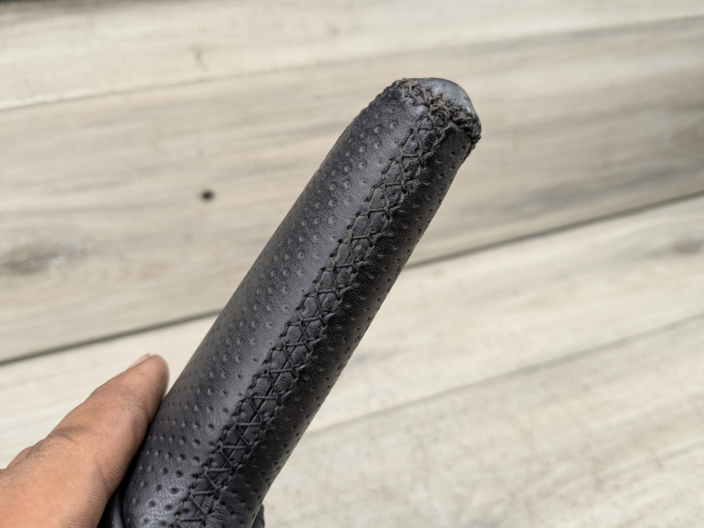 08-13 OEM BMW E88 E82 128 135 Boot Hand Brake Handle Perforated Leather Black