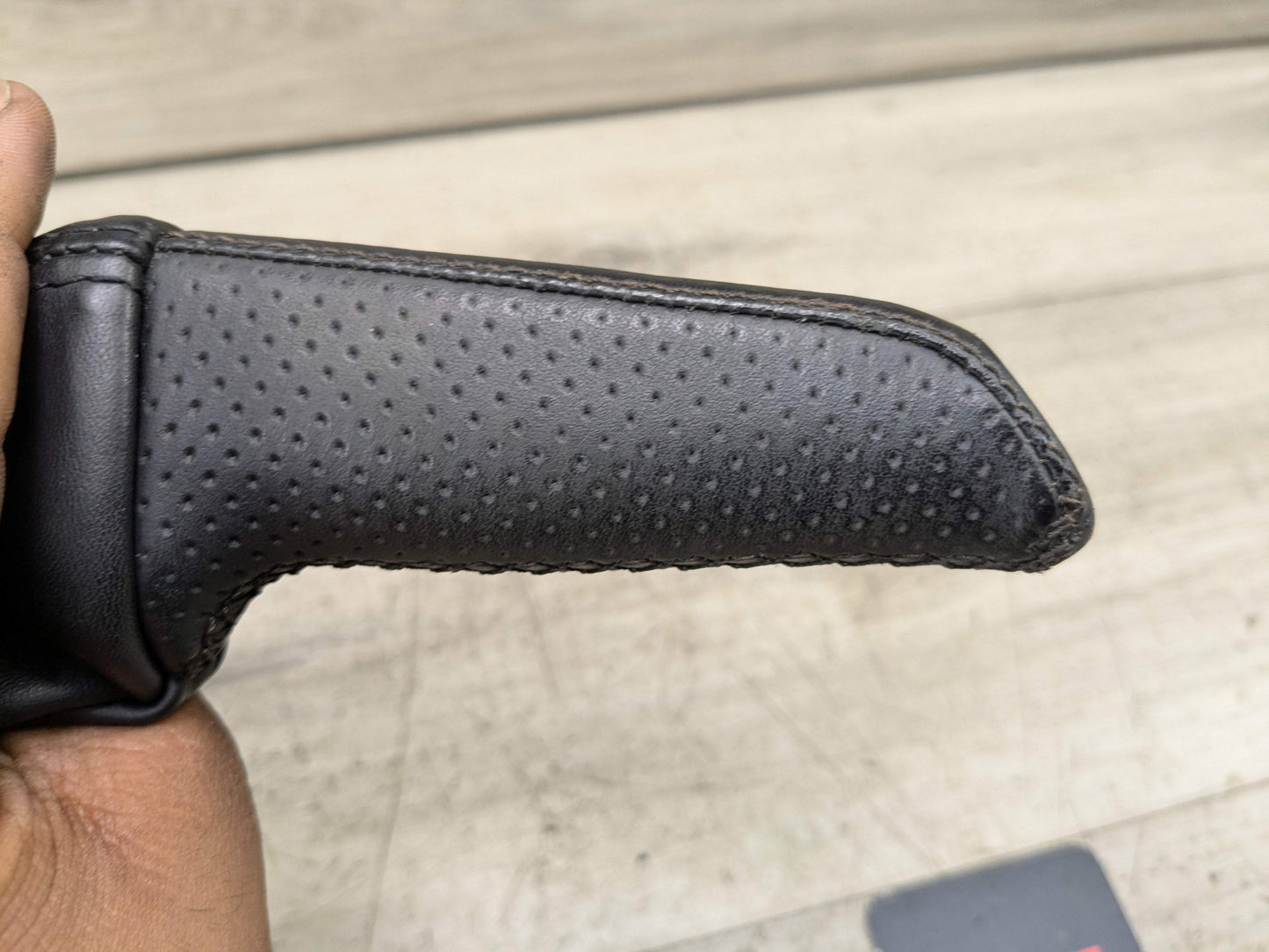 08-13 OEM BMW E88 E82 128 135 Boot Hand Brake Handle Perforated Leather Black
