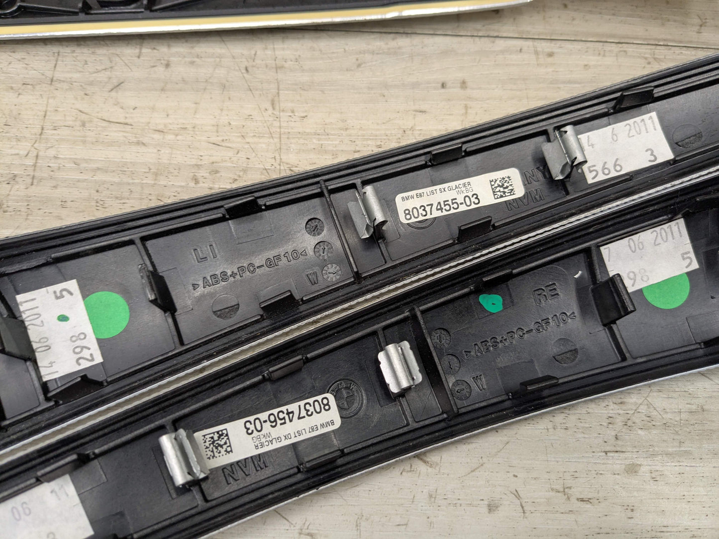 08-13 OEM BMW E82 E88 135 Aluminum Glacier Silver Dash Doors Interior Trim SET