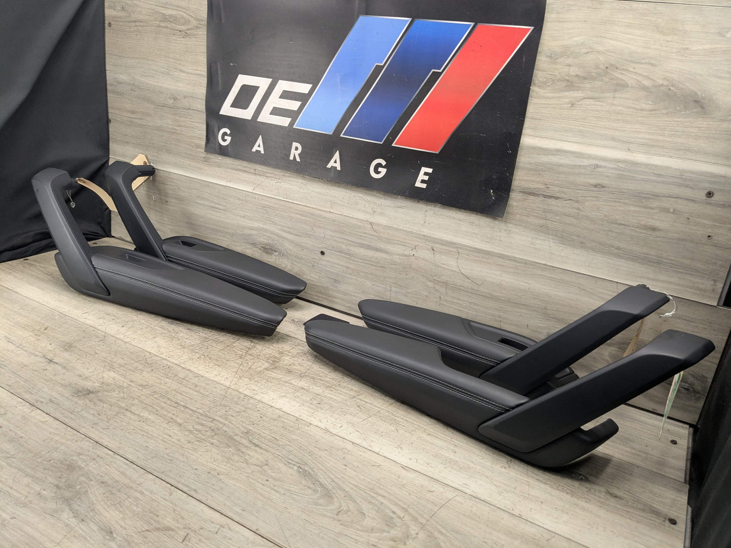 18-24 OEM AUDI Q5 SQ5 Front Rear Left Right Door Armrests Black Leather SET (4)