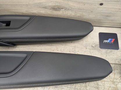 18-24 OEM AUDI Q5 SQ5 Front Rear Left Right Door Armrests Black Leather SET (4)