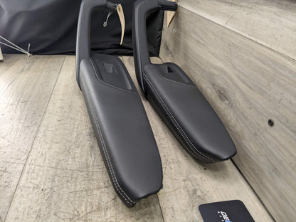 18-24 OEM AUDI Q5 SQ5 Front Rear Left Right Door Armrests Black Leather SET (4)