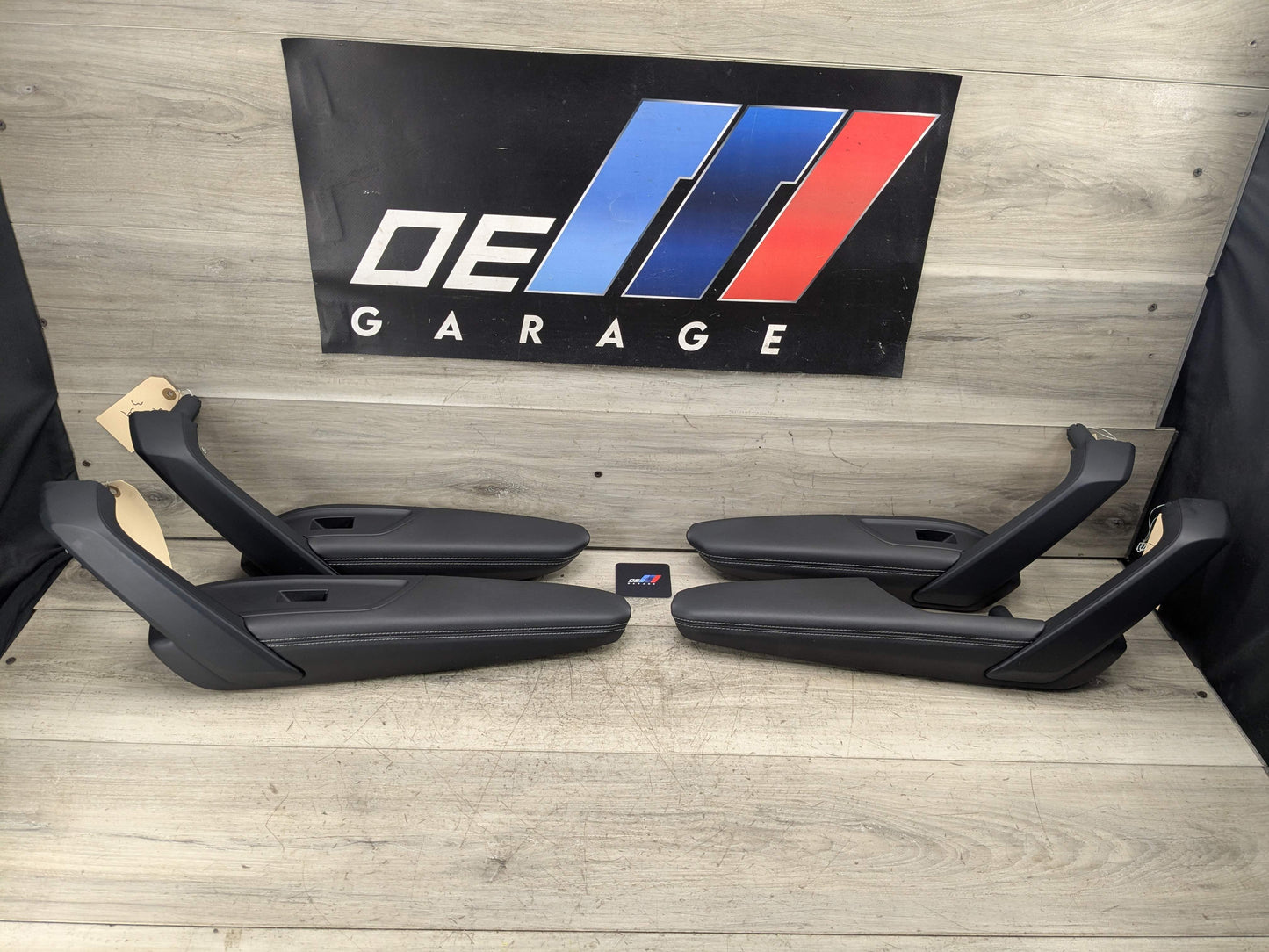 18-24 OEM AUDI Q5 SQ5 Front Rear Left Right Door Armrests Black Leather SET (4)