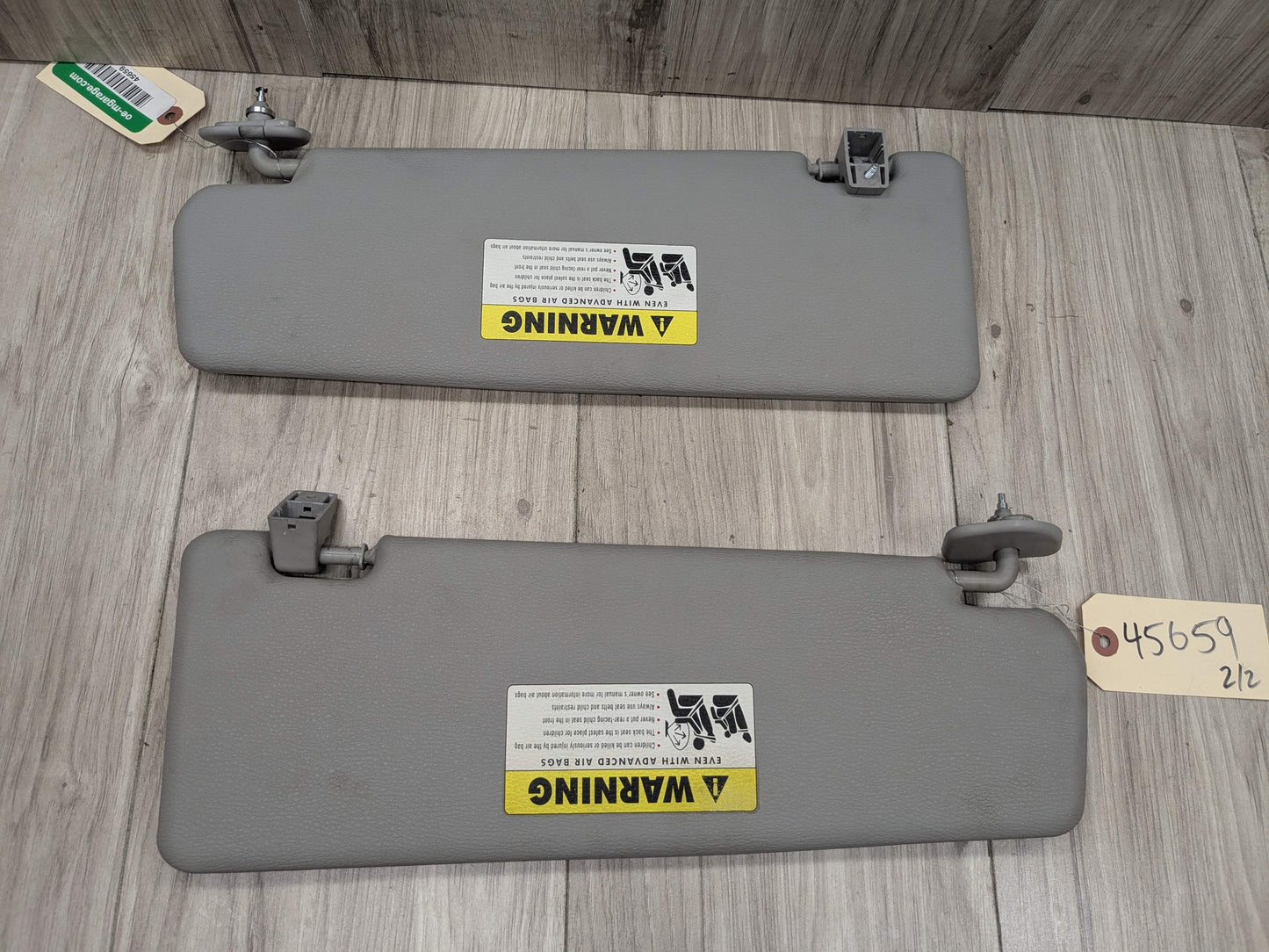 07-13 OEM BMW E70 X5 Front Left Right Interior Sun Visor GRAY/VINYL SET