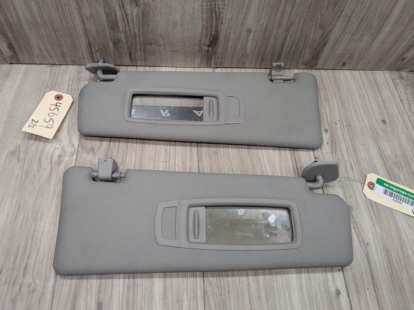 07-13 OEM BMW E70 X5 Front Left Right Interior Sun Visor GRAY/VINYL SET