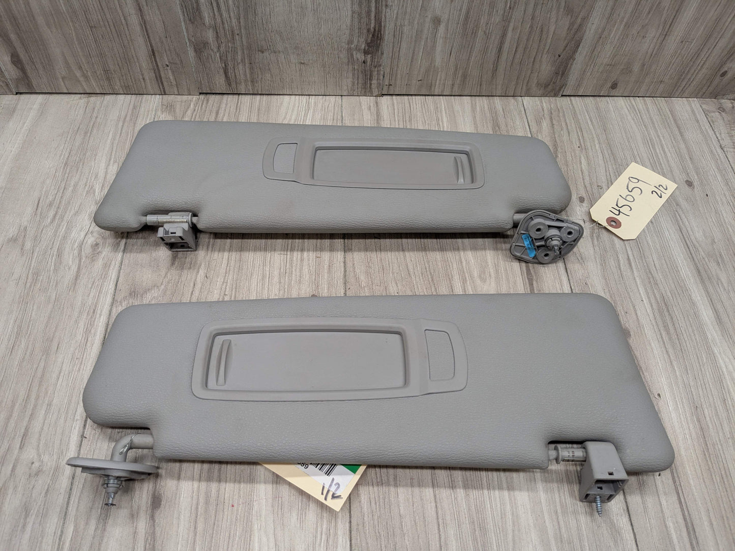 07-13 OEM BMW E70 X5 Front Left Right Interior Sun Visor GRAY/VINYL SET
