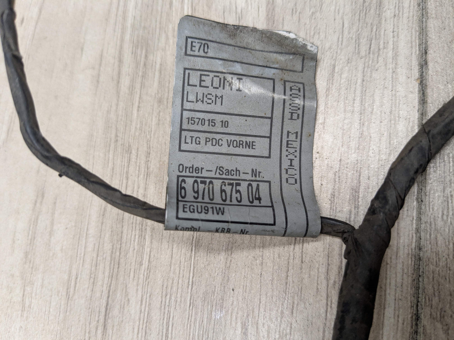 07-13 OEM BMW E70 X5 Front Bumper PDC Sensor Parking Wiring Wire Harness