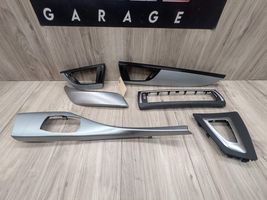 14-17 OEM BMW F22 228 M235 Central Console Dash Doors Aluminum Interior Trim SET