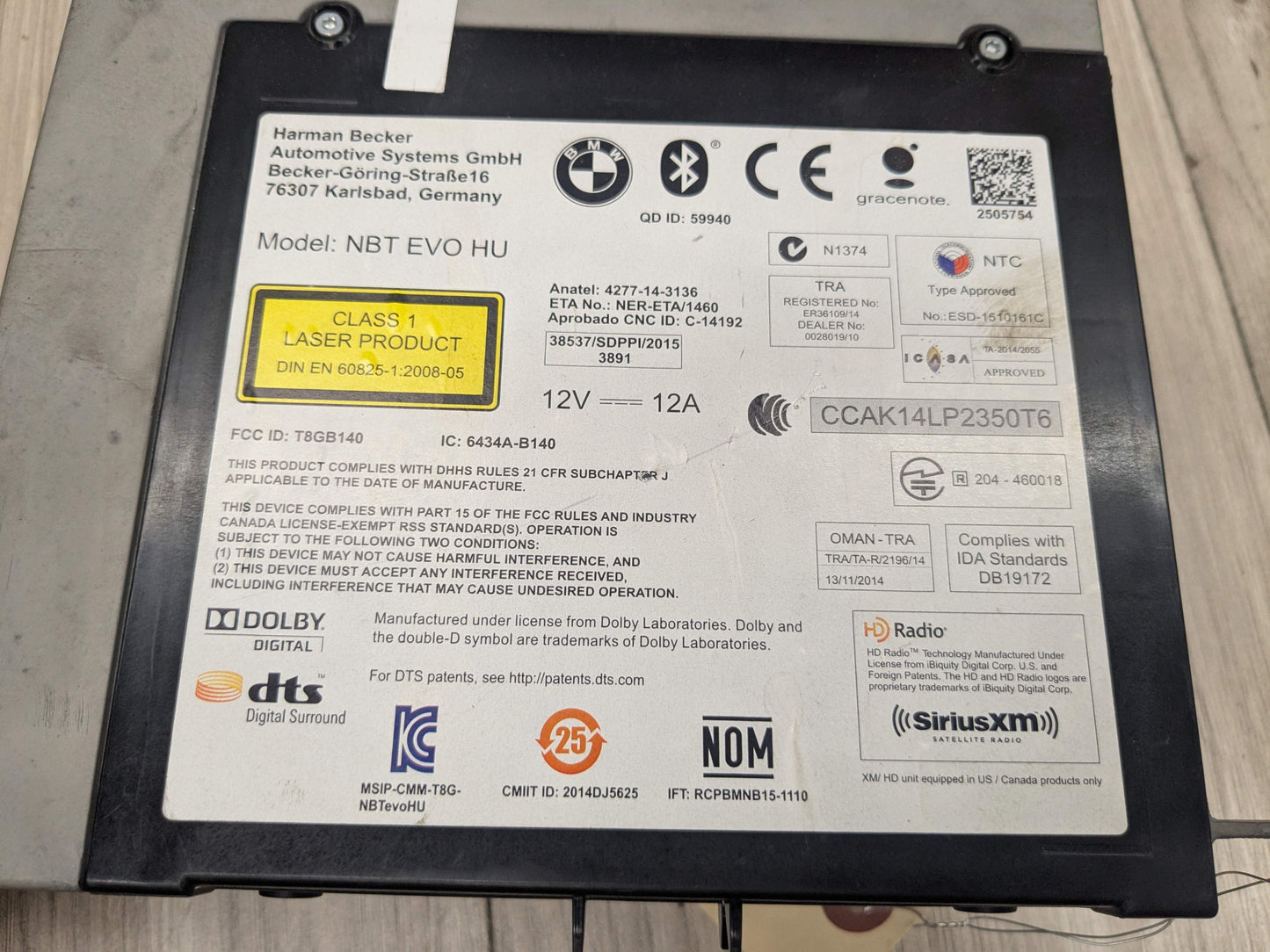 OEM BMW F90 G01 G12 G30 X3 M5 Navigation NBT EVO HU Radio Audio CD Head Unit 4.1